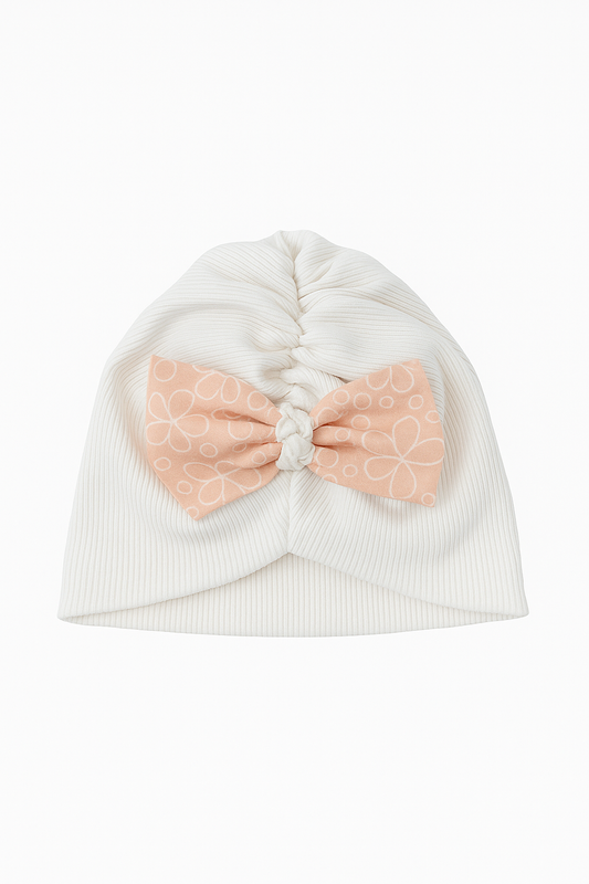 Peach floral Turban