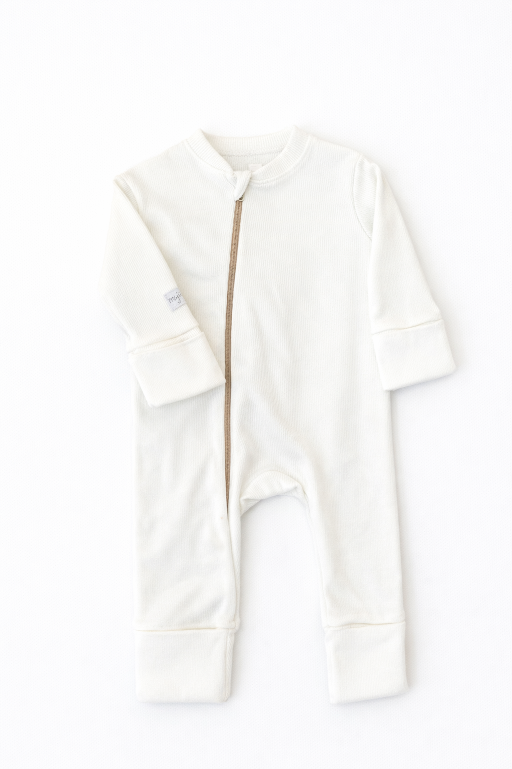 Cotton ribbed with gold zipper- Baby Overall