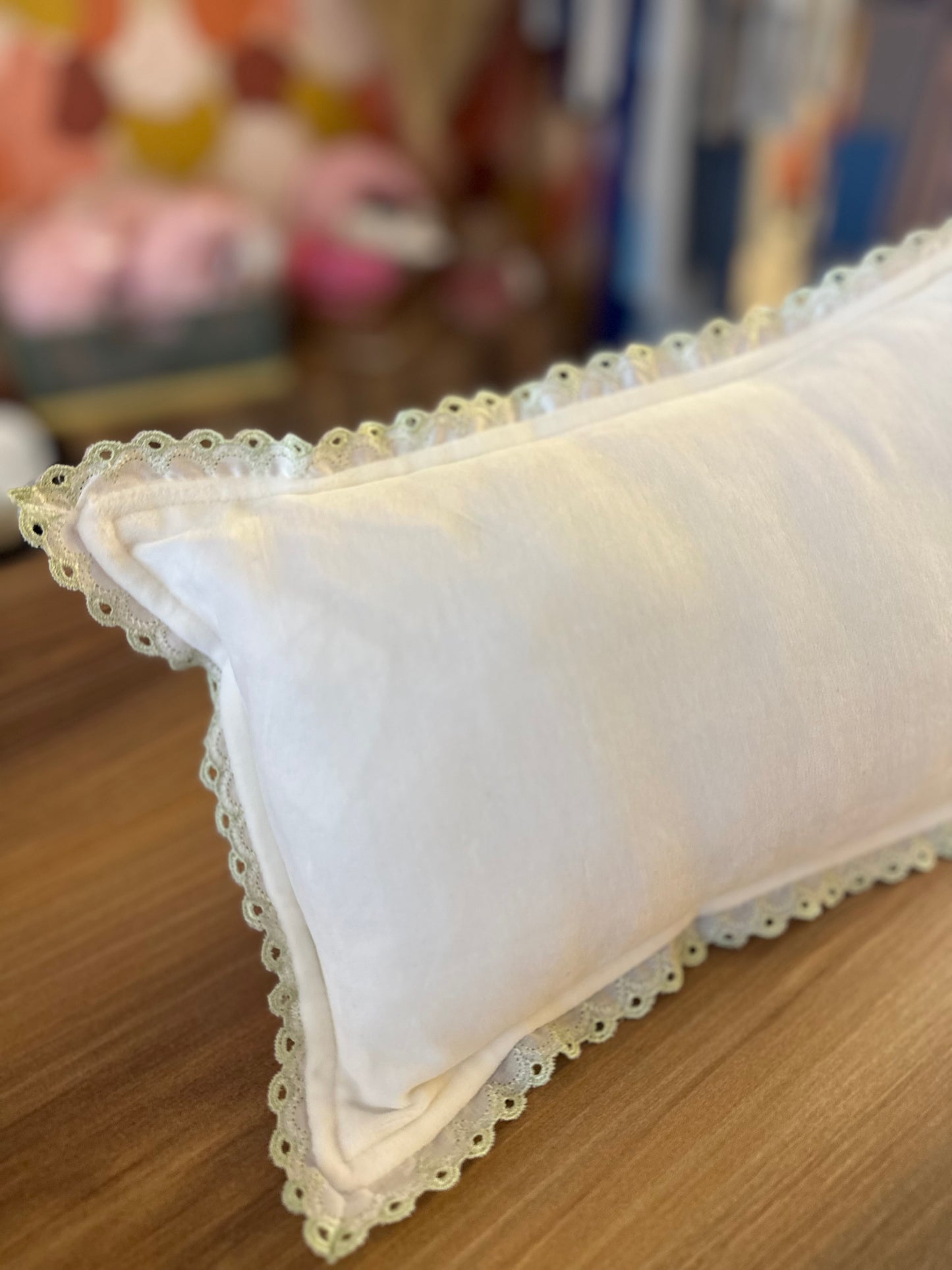 Mint ruffles pillow