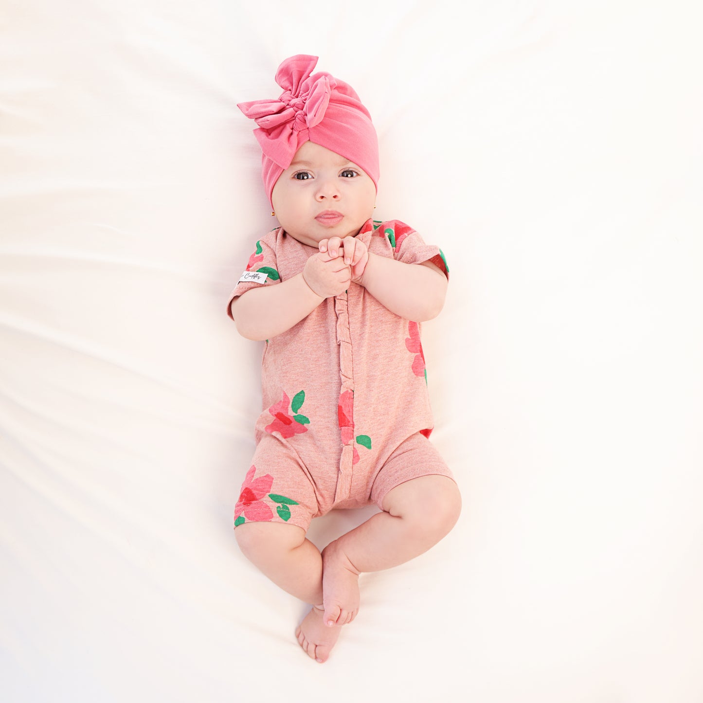 Floral short sleeve with ruffles - Baby Overall