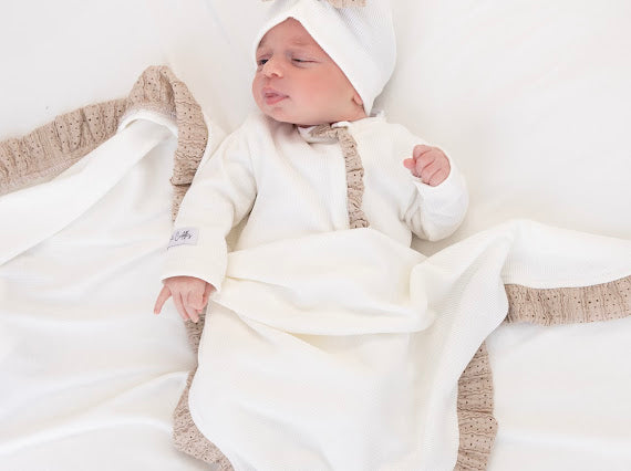 Beige Blossom - Swaddle Blanket