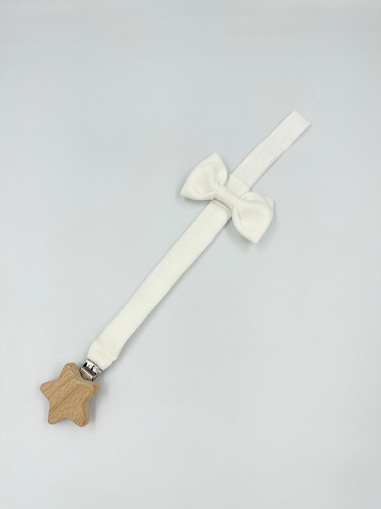 White with bow Pacifier Holder