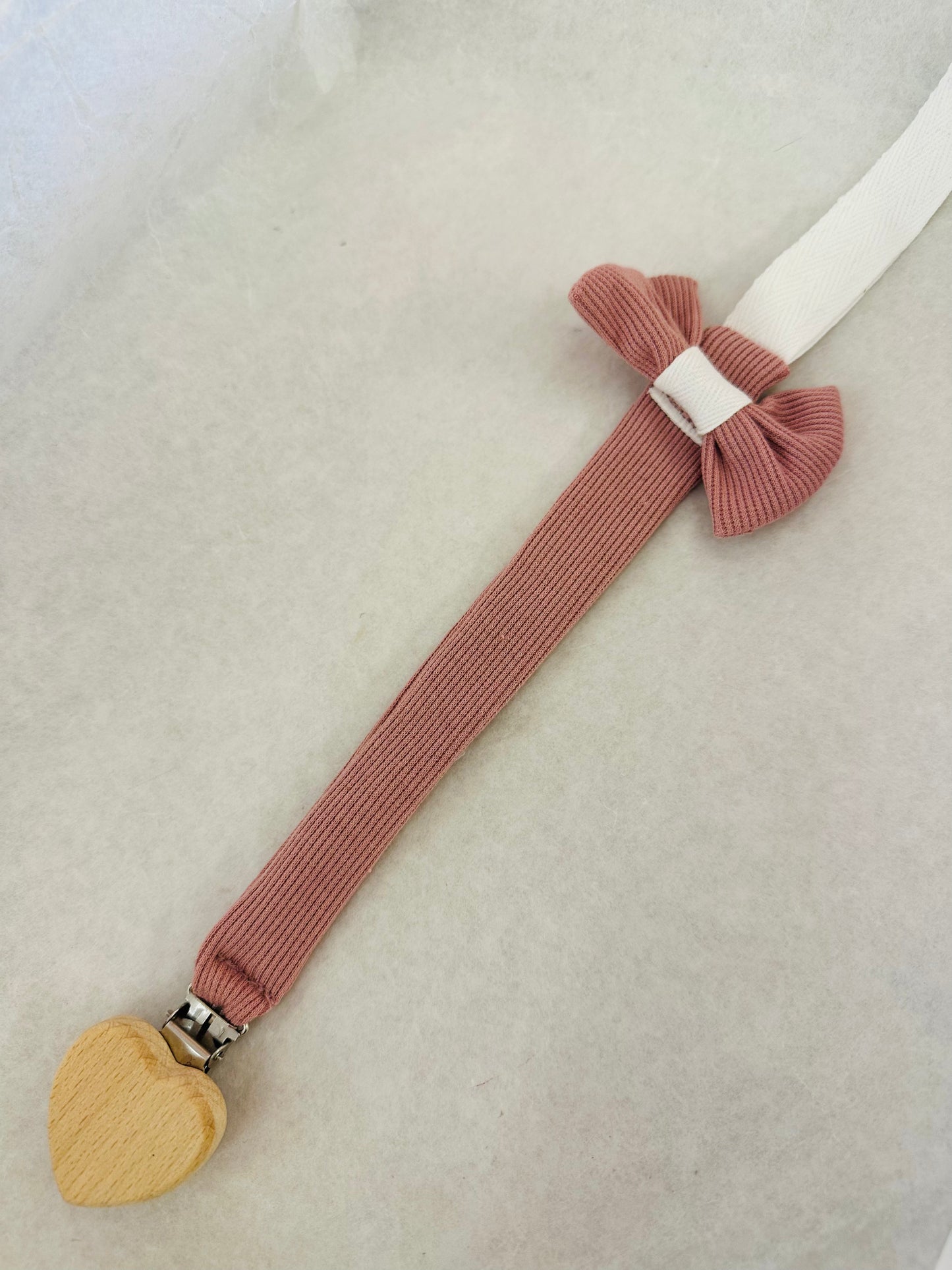 Rose with bow Pacifier Holder*