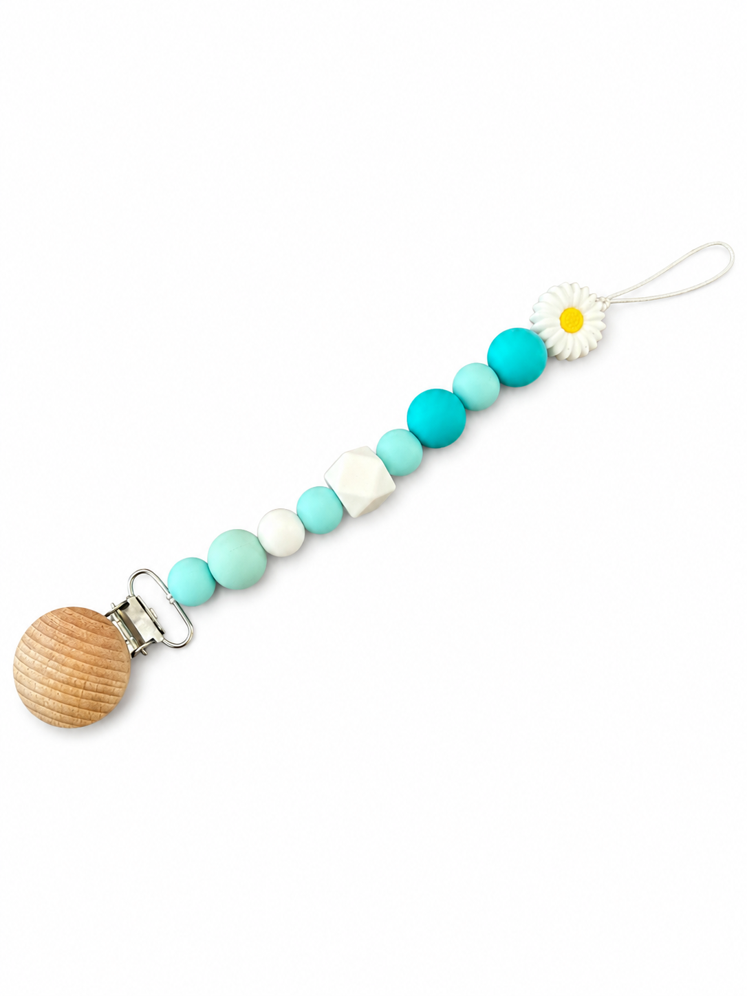 Sun Flower turquoise Beads Pacifier Holder