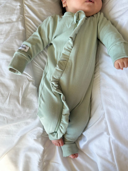 Pine - Baby Overall (with ruffles)
