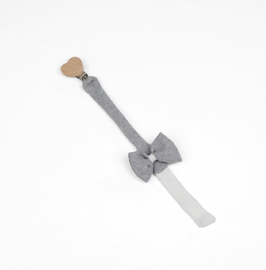 Grey with bow Pacifier Holder