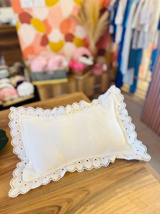 Hearts ruffles pillow