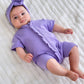 Purple with ruffles short sleeve - Baby Overall