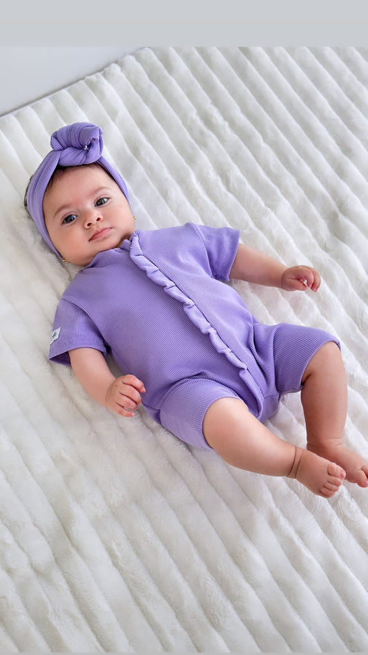Purple with ruffles short sleeve - Baby Overall