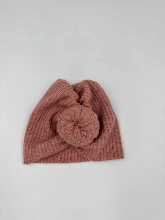 Pink Soft fleece bun Turban