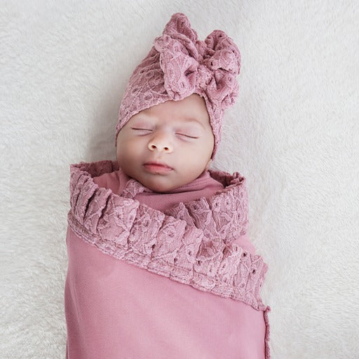 Rose Ruffle Swaddle Blanket magiccuddles - Main Image