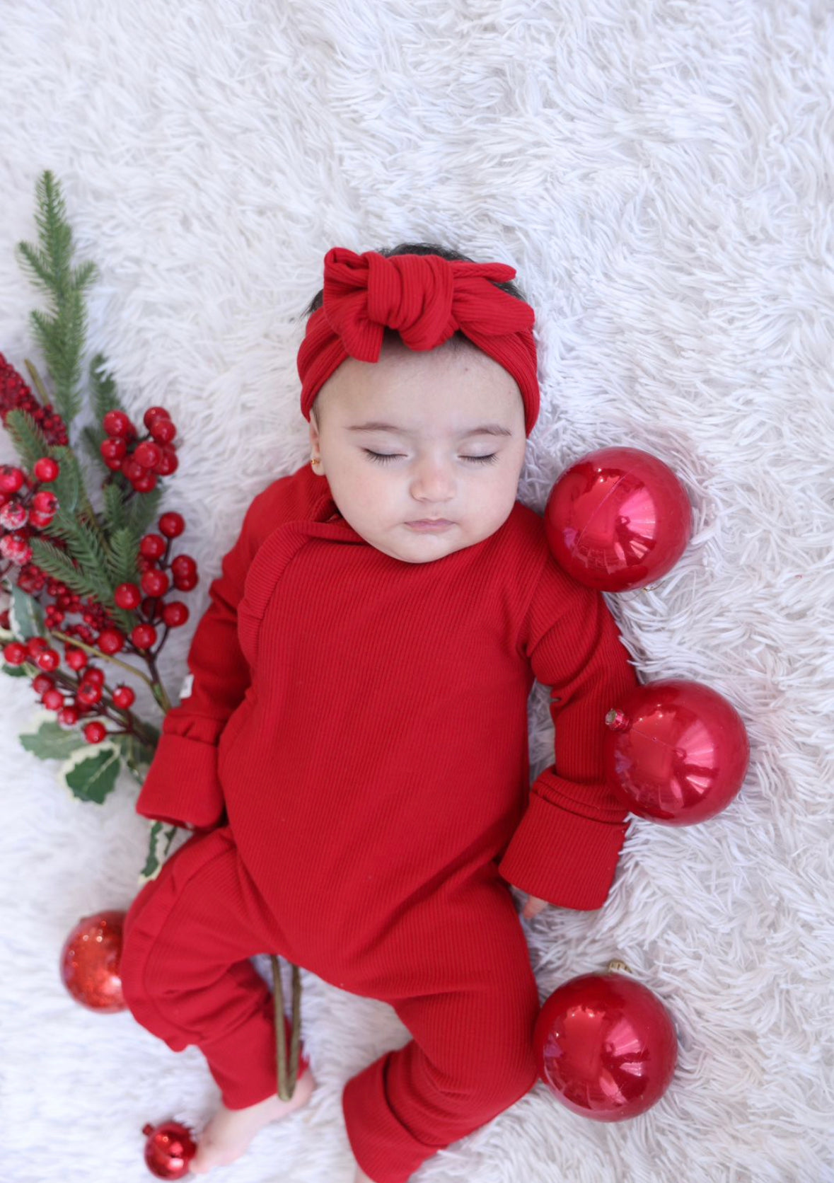 Red - Baby Overall (with ruffles)