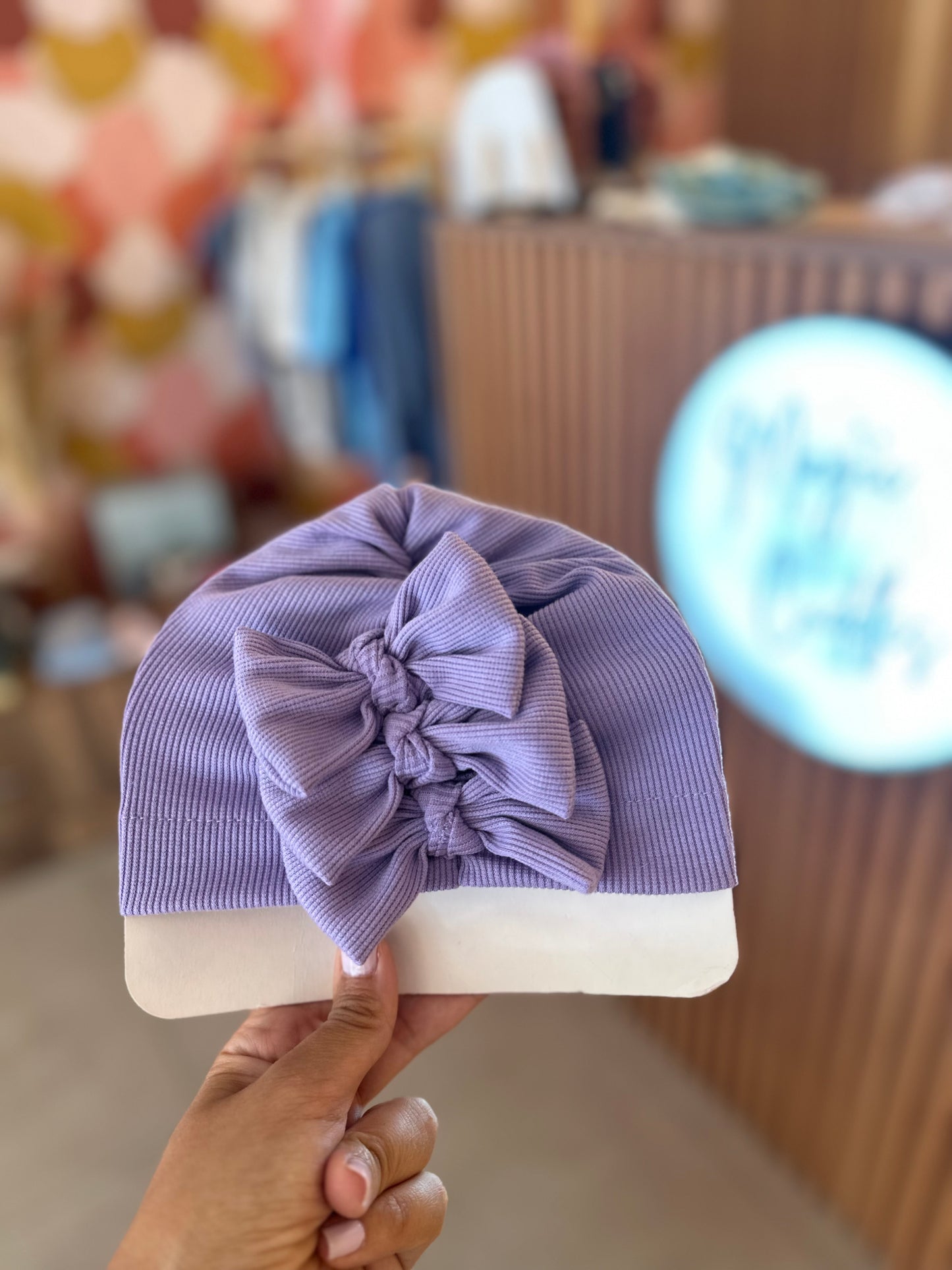 Ribbed Lilac Turban