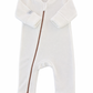 Velvet White with pink zipper- Baby Overall