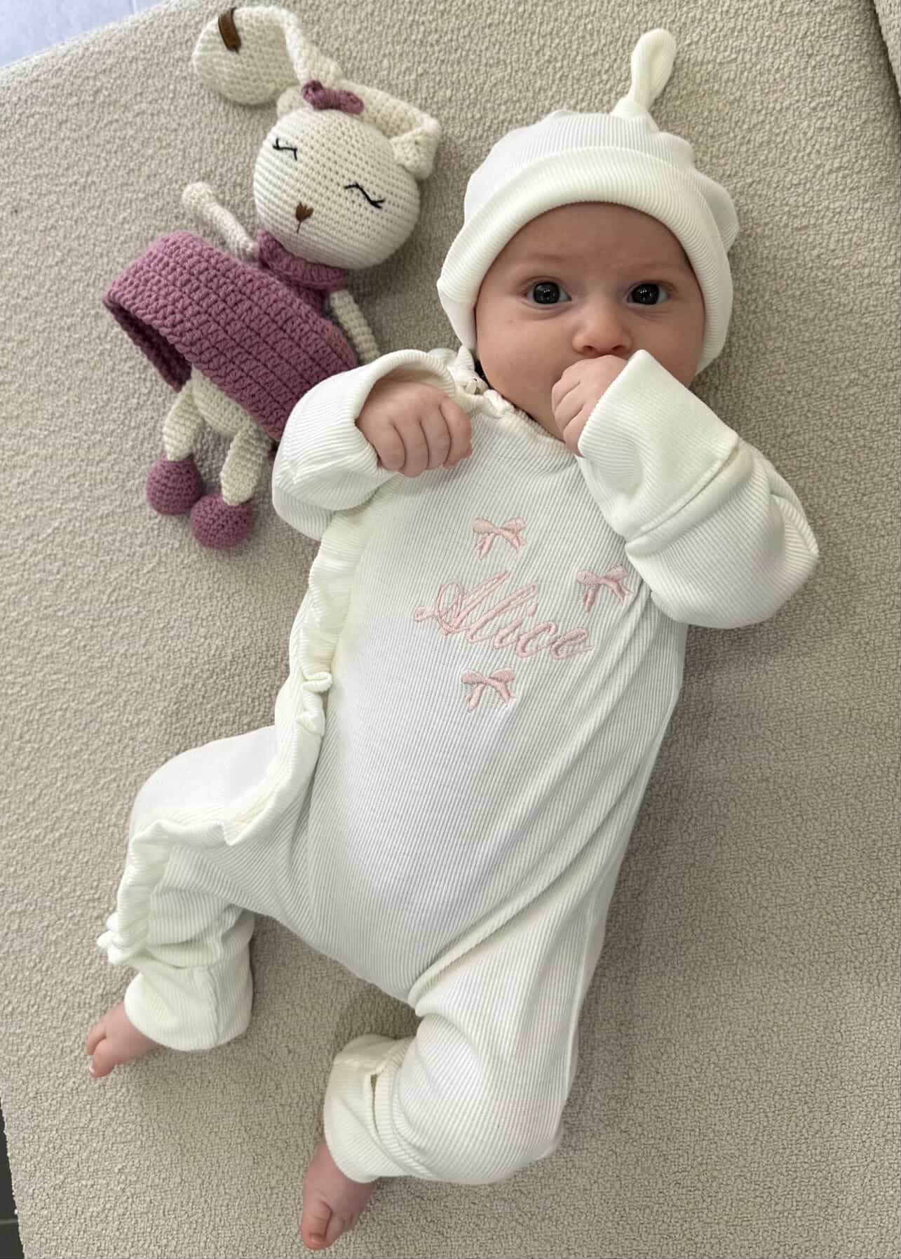WHITE - Baby Overall (with Ruffles)
