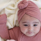 Pink Soft fleece bun Turban