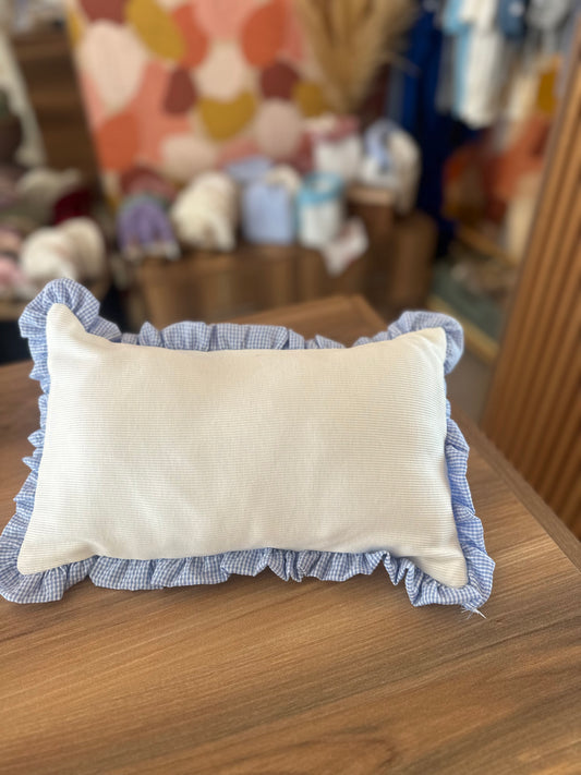 Blue ruffles pillow