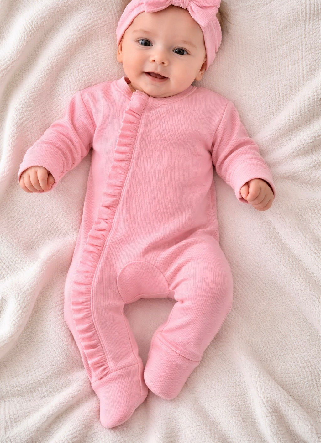 Pinky- Baby Overall (with ruffles)