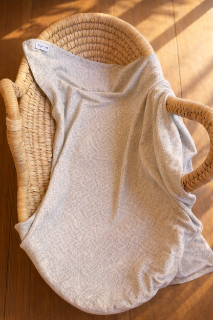 Light Grey Ribbed - Swaddle Blanket(