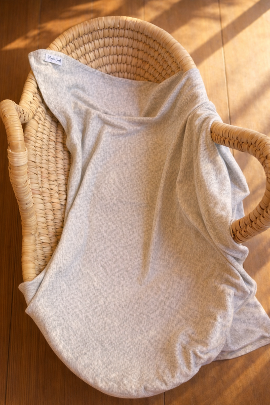Light Grey Ribbed - Swaddle Blanket(