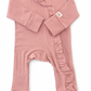 Plain Rose with ruffles - Baby Overall