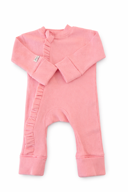 Pinky- Baby Overall (with ruffles)