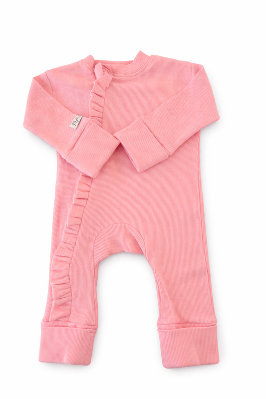 Pinky- Baby Overall (with ruffles)