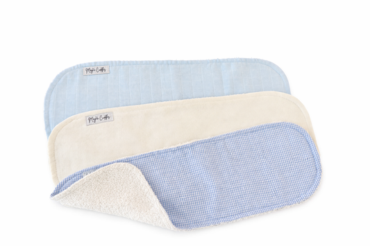 Assortment of 3 (Blue /white )- Burp Cloth