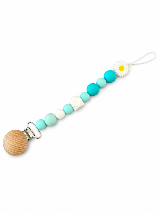 Sun Flower turquoise Beads Pacifier Holder