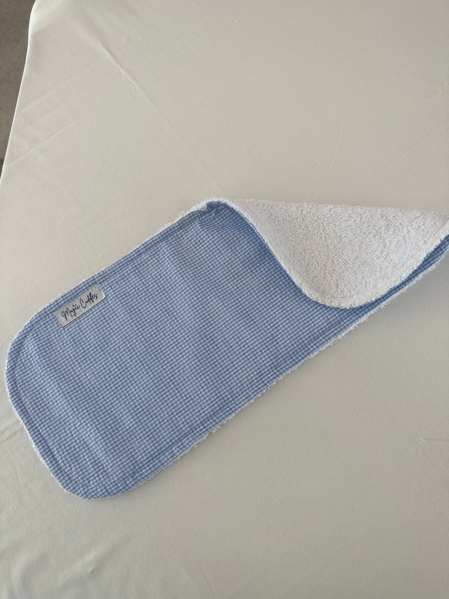 Blue squared- Burp Cloth