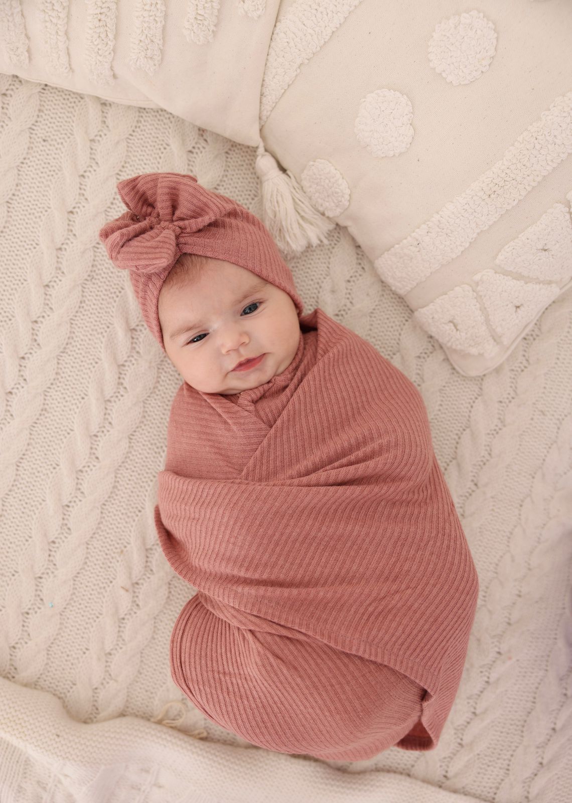 Winter pink soft fleece swaddle Blanket