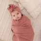 Winter pink- soft fleece swaddle Blanket