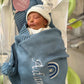 The Boys' Hospital Set (Pompom Blue Blanket + White Overall + White Beanie)