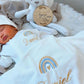 Baby Boy in White - Hospital Set (Cotton White Blanket + White Overall + Beanie)