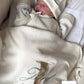 Baby Boy in White - Hospital Set (Cotton White Blanket + White Overall + Beanie)