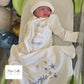 Baby Boy in White - Hospital Set (Cotton White Blanket + White Overall + Beanie)