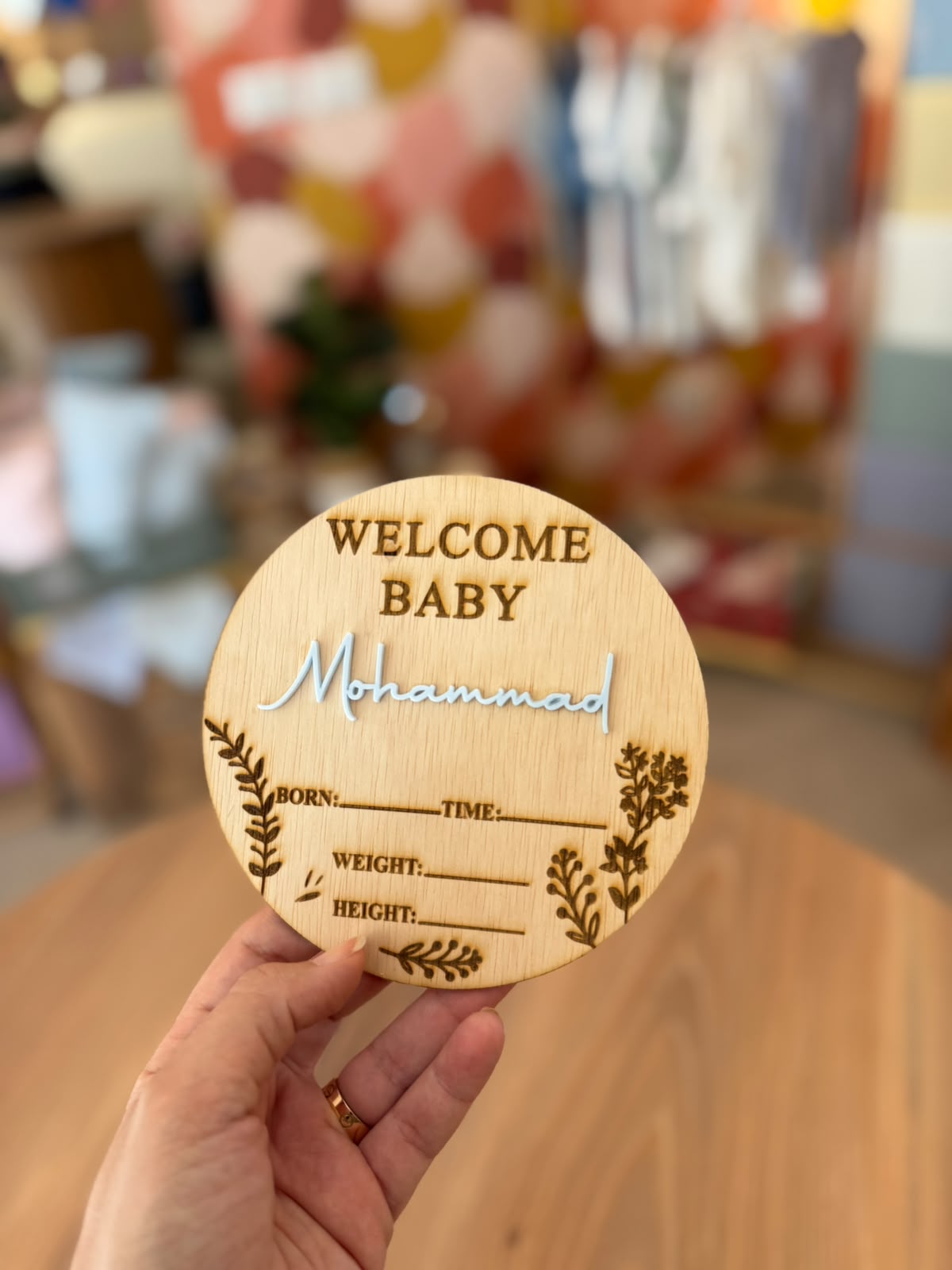 Welcome Baby {Name} - Wooden Plaque