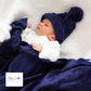 Velvet Navy Beanie