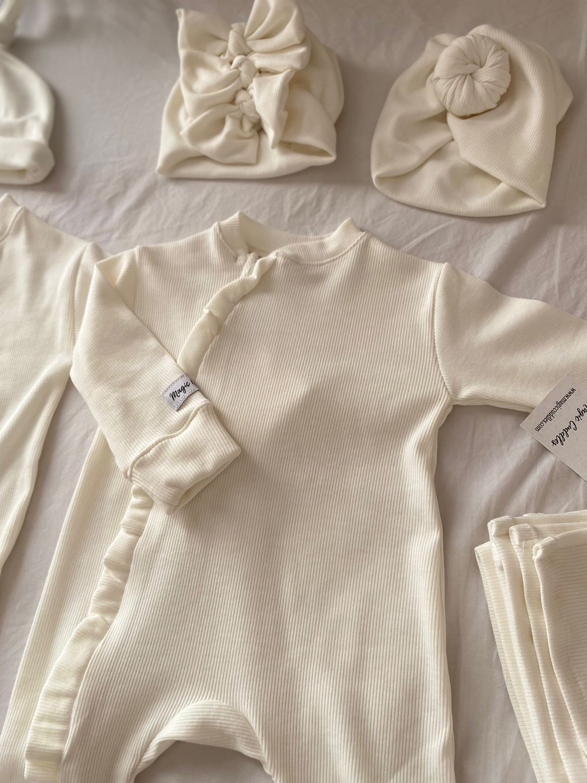 WHITE - Baby Overall (with Ruffles)